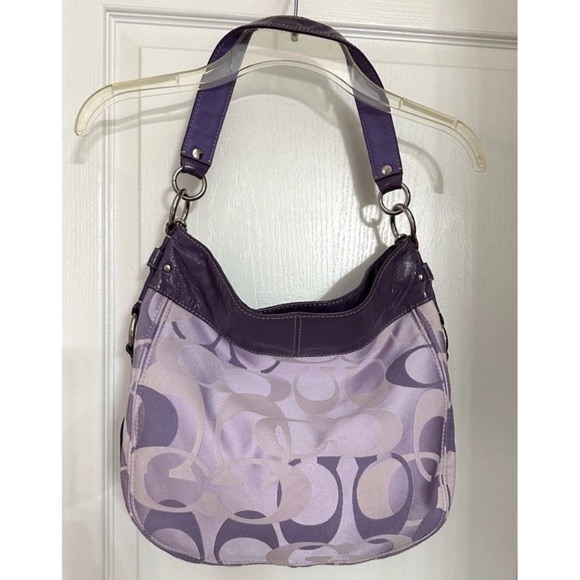 Coach F14710 Lg Zoe Optic Convertible Signature Logo Canvas & Patent Leather - Picture 5 of 16